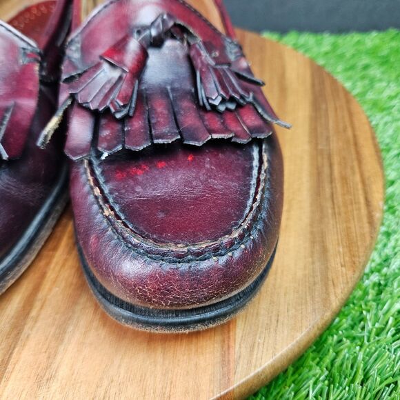 G.H. Bass & Co. Weejuns Layton Loafers Mens 9 B Burgundy Leather Kiltie Tassel main image 9
